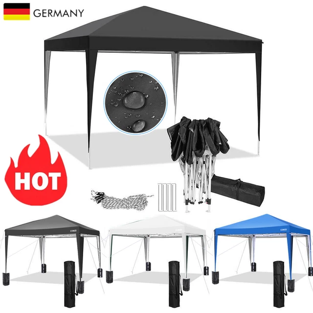 Pavillon Faltpavillon 3x3m Pop-Up m/4 Sandsack Wasserdicht Gartenpavillon Zelt