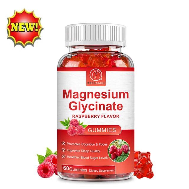MAGNESIUM GLYCINATE GUMMIES High Strength 500mg Fatigue Bone Health 60