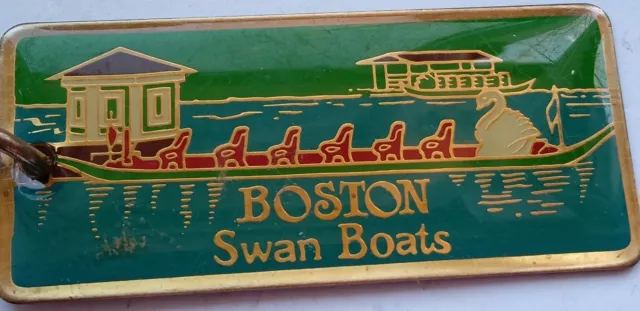 VINTAGE alter Metall Schlüsselring Key America 🙂 USA American Boston Swan Boote