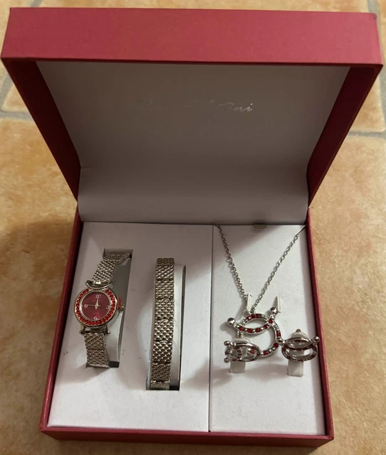 Lainrrew Portagioie In Velluto 24 Scomparti - Organizer Con Coperchio In Vetro E Serratura Per Anelli, Orecchini, Collane, Bracciali (Rosso Rosa)
