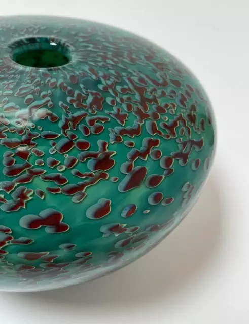 Peter Bowles Australian Studio Art Glass Vase Sandfire Series Signed