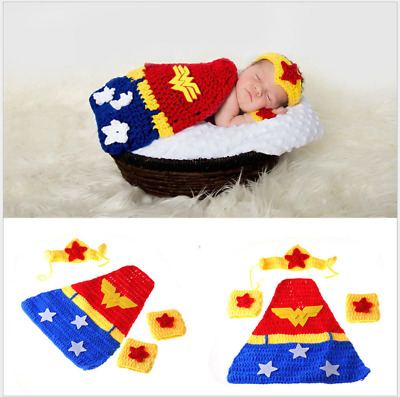 Boys & Girls Newborn Baby Infant Wander Woman Hat Photo Photography Props Knit