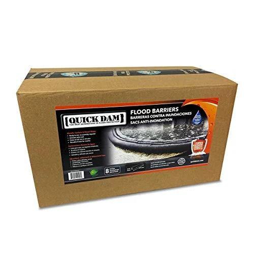 Quick Dam QD610-8 Water Activated Flood Barrier 8 Pack Black 80 Foot