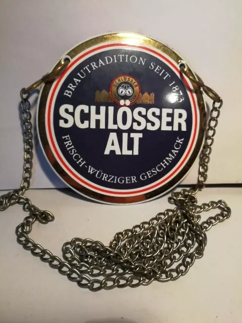 Zapfhahnschild Schlösser Alt, 9 cm Durchm., gebraucht