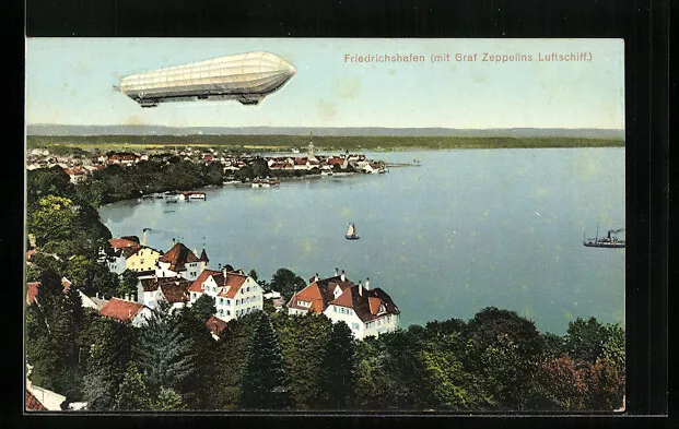 Ansichtskarte Friedrichshafen a. B., Luftschiff des Grafen Zeppelin