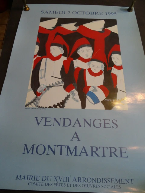 Veritable Affiche   Vendanges A Montmartre Cuvee 1995 41 X 59 Cm