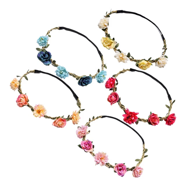5 pz copricapi margherita con fascia fiori