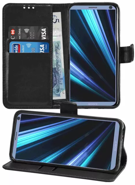 Portefeuille à rabat en cuir premium Sony Xperia 10 livre