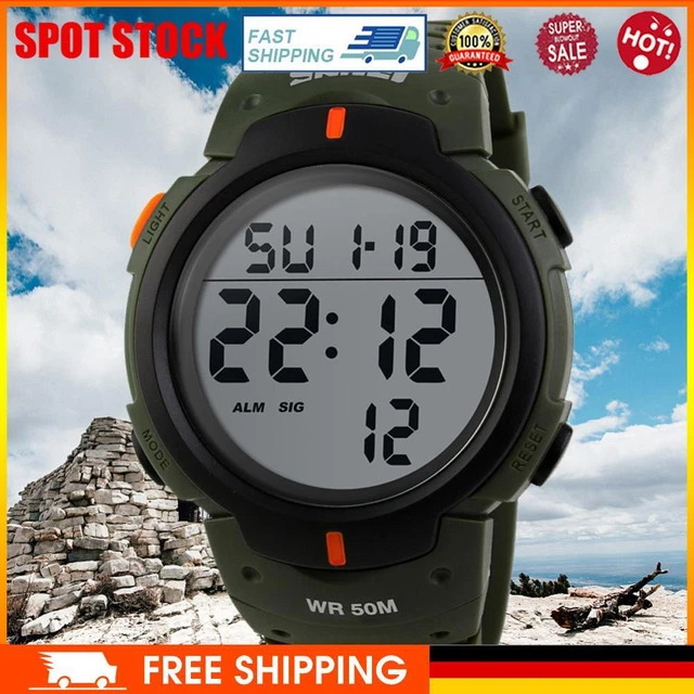 XCZAP Orologio sportivo da uomo, elettronico, impermeabile, cronografo