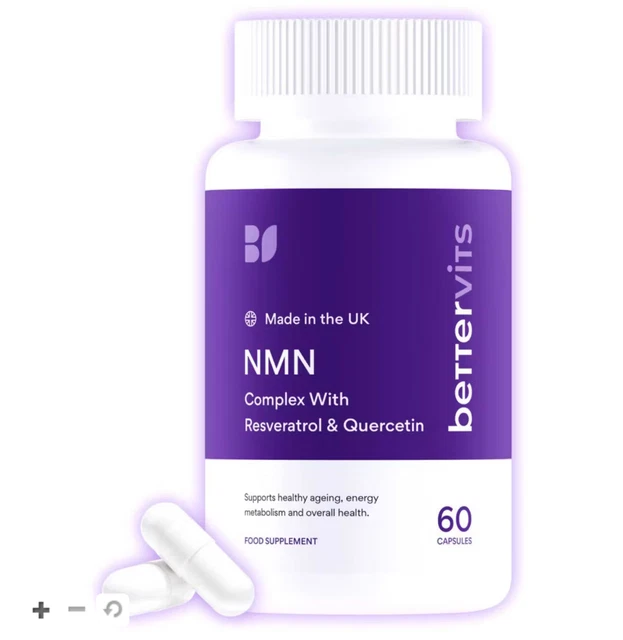 BETTERVITS NMN COMPLEX with Resveratrol & Quercetin 60 Capsules £26.70 ...