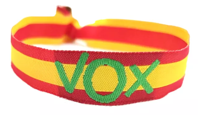 Pulsera VOX Bandera España con Cierre Metalico Ajustable Tela Poliester