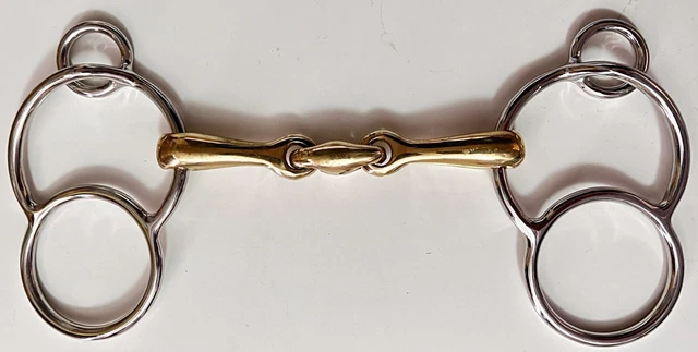 Bit - Brossé Ss Dee Avec Incurvé Snaffle, Cuivre Incrustation