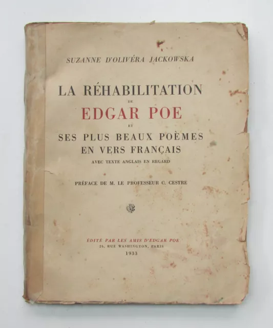 (S. d’Olivéra Jackowska) La Réhabilitation de Edgar Poe, 1933 (épave)