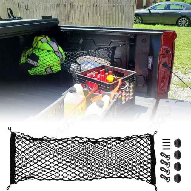 Cargo Cover Double Layer Net Storage Organizer w/Hook Universal Car Truck Trunk