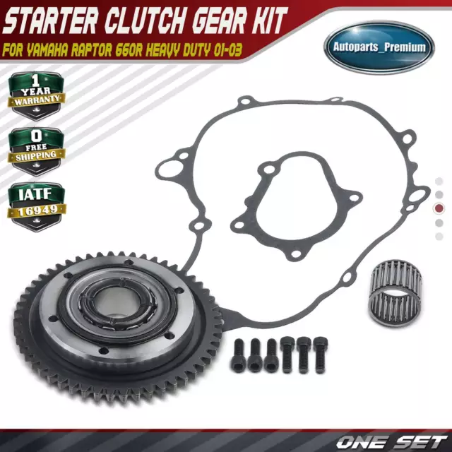 One Way Starter Clutch Bearing Gear Kit for Yamaha Raptor 660R Heavy Duty 01-03