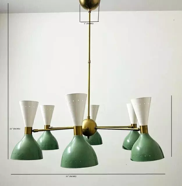 6 Arms Light Mid Century Stilnovo Style Modern Brass Sputnik Chandelier 3