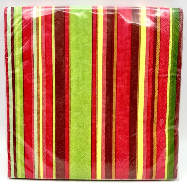 Christmas Stripes Modern Winter Holiday Party Paper Luncheon Napkins