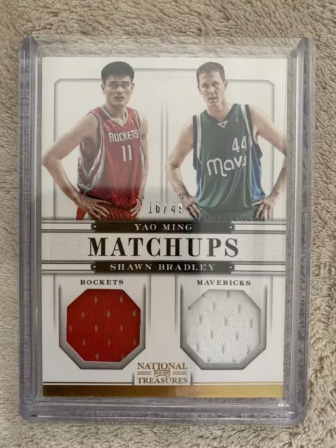 2012-13 National Treasures NBA Yao Ming Shawn Bradley Matchup #ed/49 Jersey