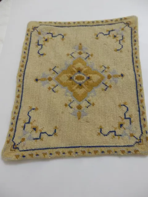 Dollhouse Miniature Petit Point Needlepoint Carpet Rug Floral Artisan 9.5" x 8"