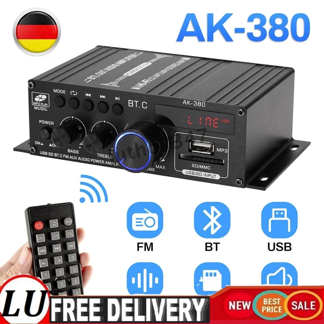 Amplificatore HiFi Bluetooth 5.0 A 5 Canali Con Radio FM, Display LED E Telecomando – Per Home Theater E Karaoke
