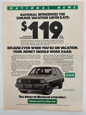 National Car Rental 1983 Vintage Print Ad