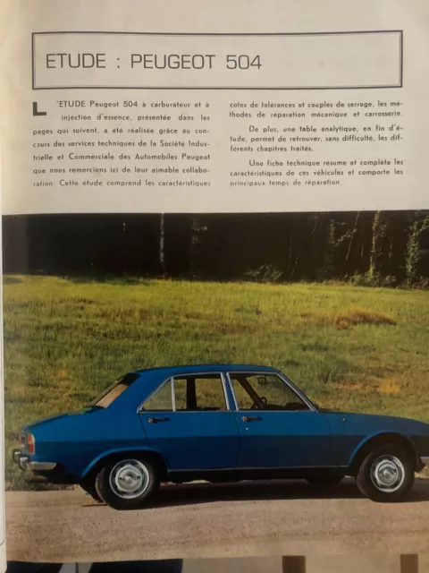 REVUE TECHNIQUE PEUGEOT 504 Essence à carburateur et injection