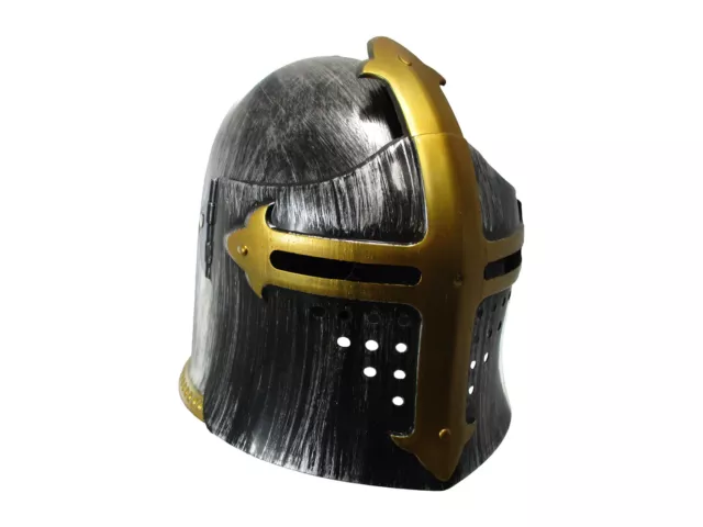 Child Knight Roman Armor Medieval Crusader Templar Helmet Flip Up Mask Costume