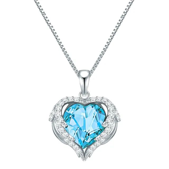 Rafaela Donata Damen Halskette Herz Sterling Silber verziert mit Kristallen von