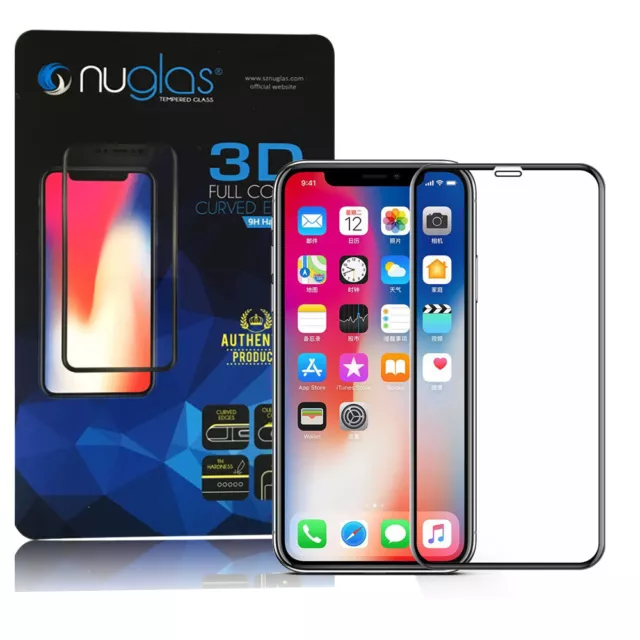 Nuglas 3D Tempered Glass Screen Protector For Iphone X 11 12 13 Pro Max Mini SE