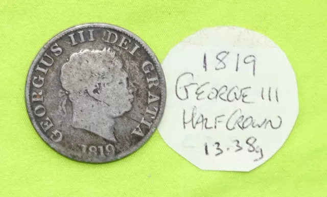 1819 Silver HALF CROWN Coin King George III (1760-1820) [13.38gr]