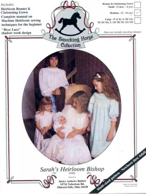 Uncut Sewing Pattern Smocking Horse Heirloom Bishop Dress Size Girls 5-14