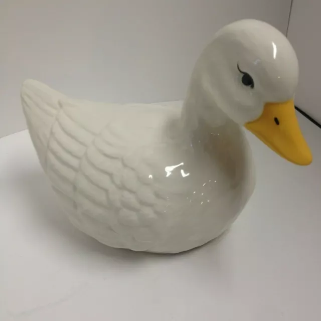 Large White Ceramic Duck Figure Glazed Porcelain Duck Goose Sculpture Duck Goose