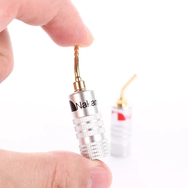 Speaker Gold-Plated Cable Wire Pin Audio Terminals Connectors Banana Plug Plugs