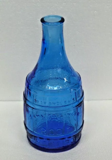 Vintage Wheaton NJ Dr. Chandler's Jamaica Ginger Root Bitters Barrel Bottle Blue
