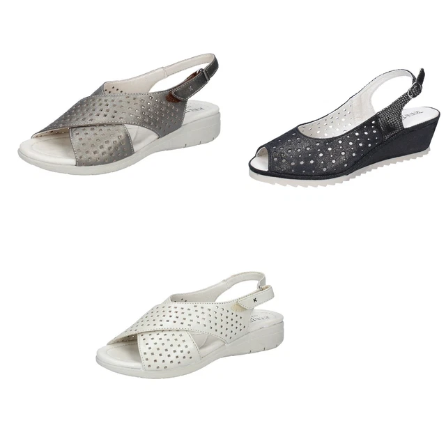 KELIDON Chaussures Femmes Sandales Gris Noir Beige Cuir en Daim