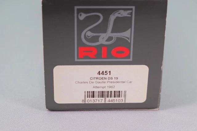 ZE310 RIO 1/43 Citroen DS 19 Charles de Gaulle Président Car 1962 Ref 4451 NB 7