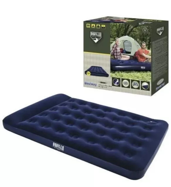 Bomba y almohada inflables doble cama de aire incorporadas Bestway Pavillo (67225)✅