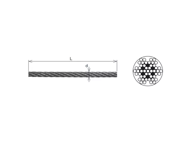 Acier Inox Câble 7x7 AISI316 12-100m V4A Portée 3-6mm Câble