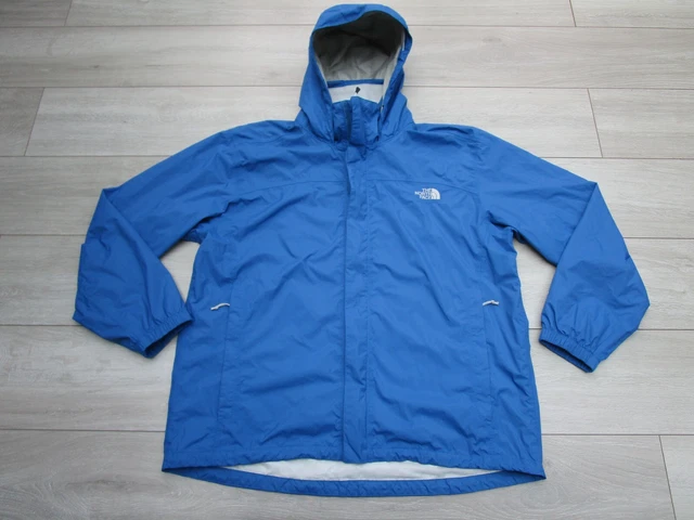 The North Face Mens Resolve Waterproof Jacket Hyvent Rain Coat XL Blue Quest