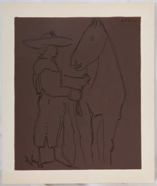 Pablo Picasso: Picador Und Pferd - Linolschnitt, 1962