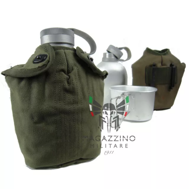 Borraccia originale Esercito Italiano con termofodera e gavettino Completa NUOVA