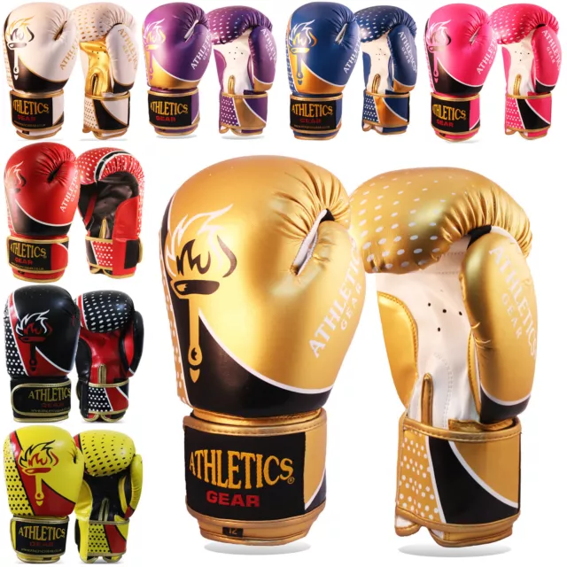 Boxing Gloves Punch Bag Rex Leather Pro Kick Fight Gym Punching Training Mitts