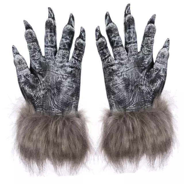 Hairy Halloween Wolf Gloves Werewolf Costume for Cosplay Dress up Women Men