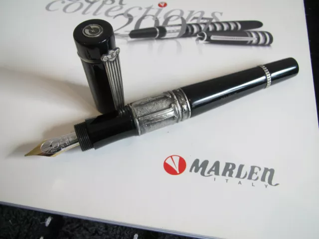 Marlen Parthenon LE ebonite fountain pen 18kt M nib MIB