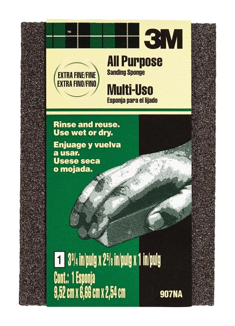 3M 3-3/4 in.   L X 2-5/8 in.   W X 1 in.   T Extra Fine/Fine Block Sanding Spong