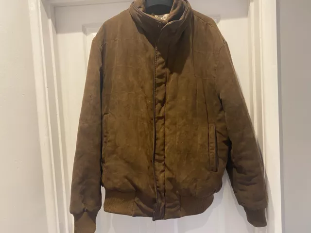 Guy Laroche Vintage Bomber Style Jacket Coat 402-387 Brown Size 54