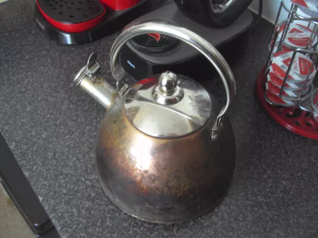 Copper Stove Cooker Kettle. Sainsbury's Cooks Collection Try-ply needs polishing