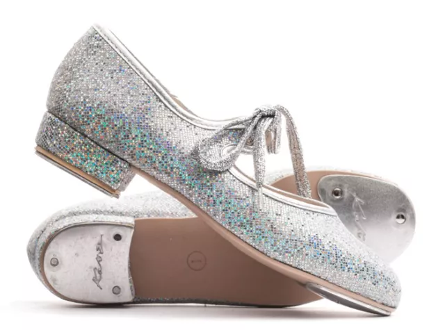 Girls Ladies All Colours Glitter Low Heel Tap Dance Shoes By Katz Dancewear