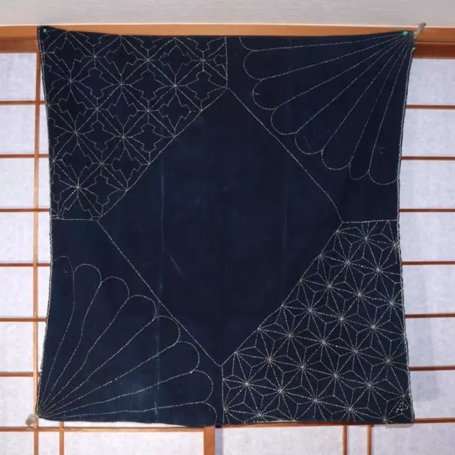 Japanese Antique Cotton cloth Furoshiki Rugs Mats Sashiko embroidery BRKW76