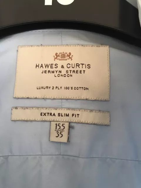 Hawes and Curtis light blue shirt collar 15.5 cuff sleeve extra slim fit 2